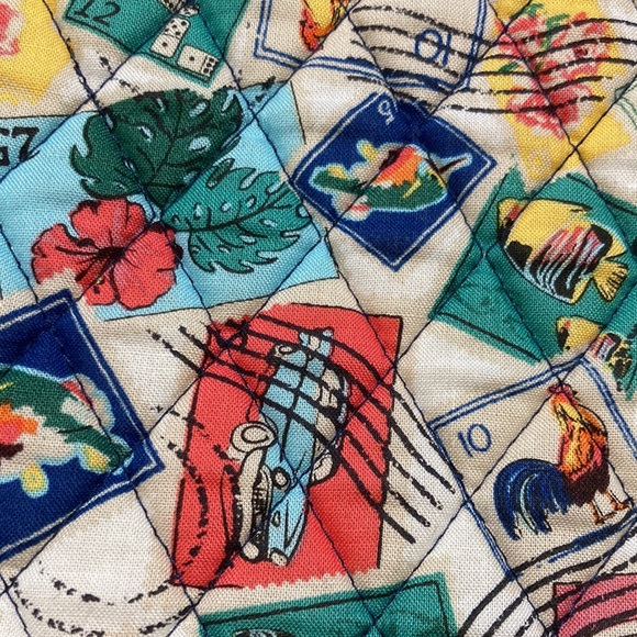 Vera Bradley Cuban Stamps Pattern Tote - Picture 7 of 14